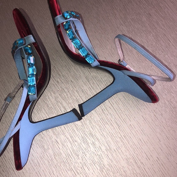 DOLCE & GABBANA Vintage velvet jewelry Shoes Size 7.5 - Picture 4 of 9